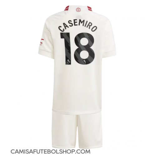 Camisa de time de futebol Manchester United Casemiro #18 Replicas 3º Equipamento Infantil 2023-24 Manga Curta (+ Calças curtas)